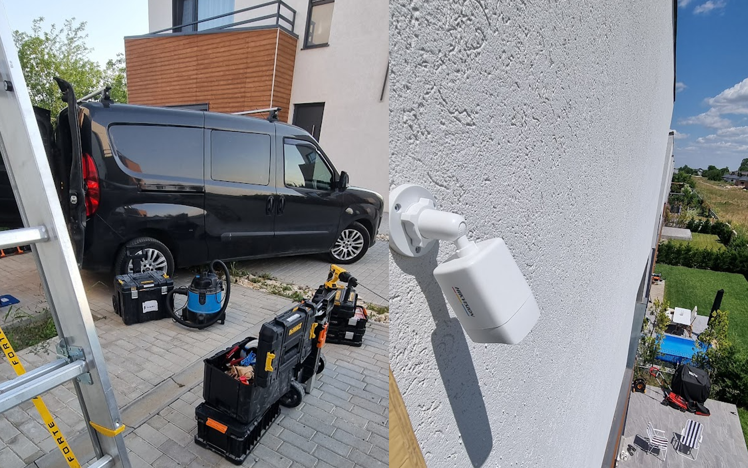 Intrusion alarm, CCTV and access control in a private residence